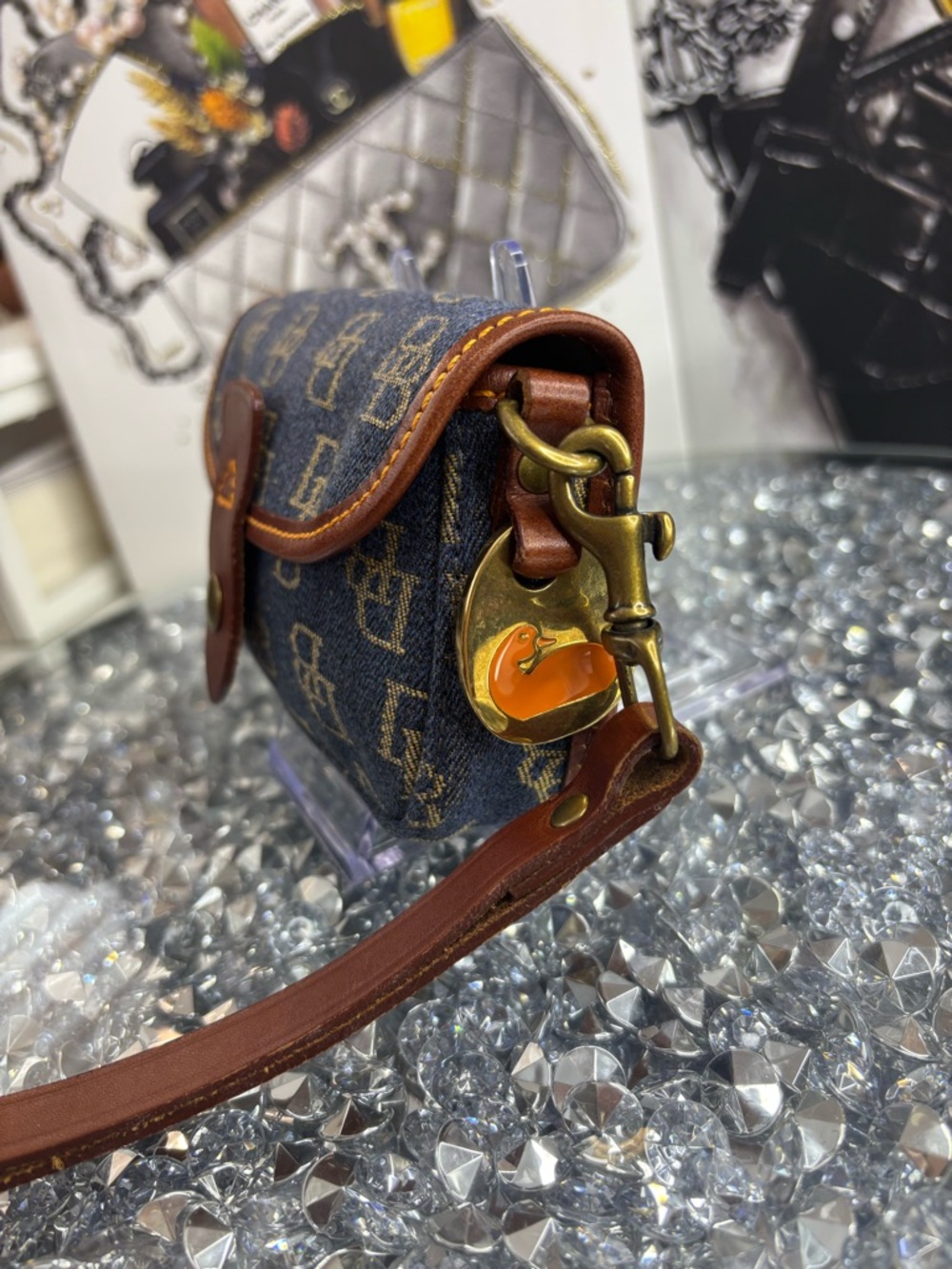 Dooney & Bourke vintage Y2K blue denim monogram wristlet EUC - Picture 8 of 13